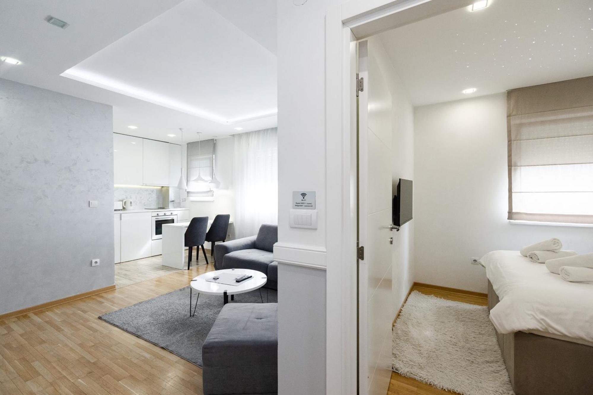 White Apartments Belgrad Rum bild